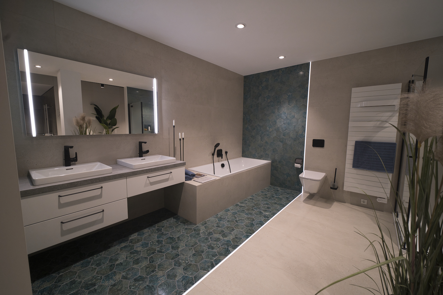 Materialauswahl im ELEMENTS Showroom unseres Partners
